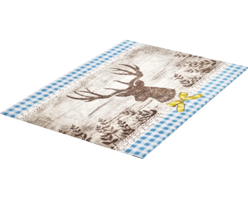 Rohožka so vzorom jeleňa a kockovaným okrajom