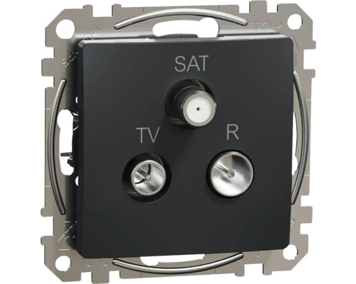 Anténna zásuvka Schneider Electric SEDNA SDD114484 TV/R/SAT priebežná 7dB antracit Satelitná anténna zásuvka s TV a rádiovým pripojením