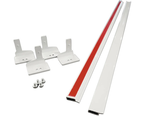 Kefový tesniaci profil so štyrmi držiakmi a skrutkami