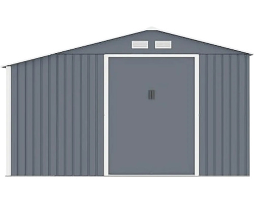 Kovový záhradný domček s dverami