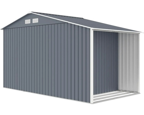 Kovový prístrešok pre auto s otvorenou stranou