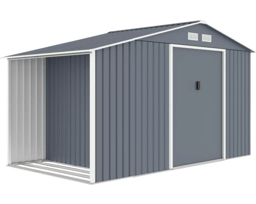 Kovová kôlňa na náradie s posuvnými dverami a vetracími mriežkami