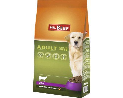 Granule pre psov MR.BEEF Adult GF bez obilnín hovädzie 12,5 kg Mr. Beef Adult suché krmivo pre psov s hovädzím mäsom, 12,5 kg