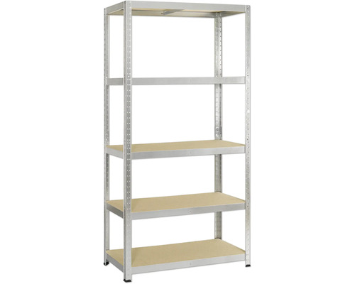 Vysokozáťažový regál Avasco 1760x900x400 mm, 5 políc, nosnosť 875 kg, pozinkovaný Kovový regál s piatimi policami
