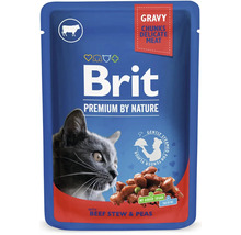 Brit Premium by Nature krmivo pre mačky s hovädzím gulášom a hráškom