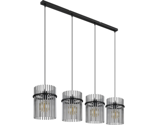 Závesné svietidlo so štyrmi svetlami a valcovými tienidlami