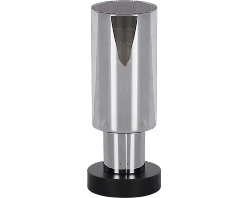 Kovová stolová lampa s čiernou základňou