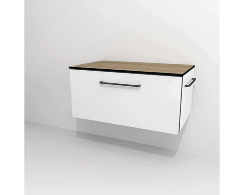 Kúpeľňová skrinka pod umývadlo Devo Sonus 2.0 biela 77 x 36 x 45 cm SO2-SU1S77x36F01K51 Závesná kúpeľňová skrinka so zásuvkou a madlom