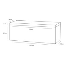 Rozmery úložného boxu: 119,5 cm x 37,5 cm x 45 cm