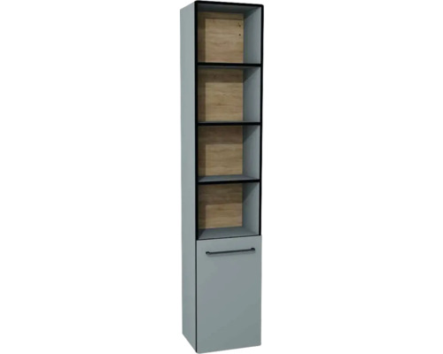 Kúpeľňová skrinka vysoká Devo Sonus 2.0 pravá fjordová zelená 38 x 186 x 30 cm SO2-SO1DP38-F72 Vysoká skrinka so štyrmi otvorenými priehradkami a jednými dvierkami