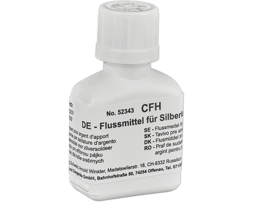 Spájkovacia kvapalina CFH FM 343 25g na striebro CFH tavivo pre striebornú spájku v bielej fľaši