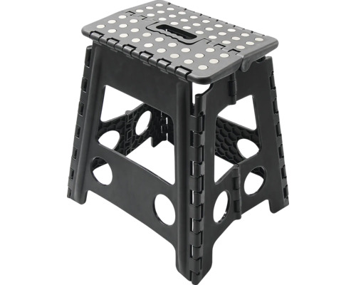 Nášľapná stolička plastová XXL skladacia 31x22x39 cm čierna
