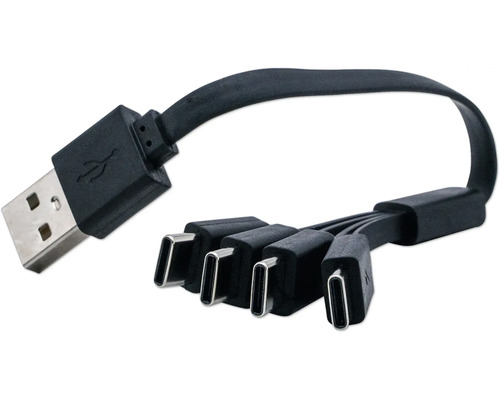 Nabíjací kábel Lumakpro USB-C 4v1 1,5V 18,5cm čierny