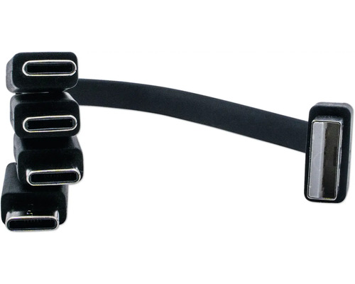 USB kábel s viacerými konektormi USB typu C a jedným USB konektorom