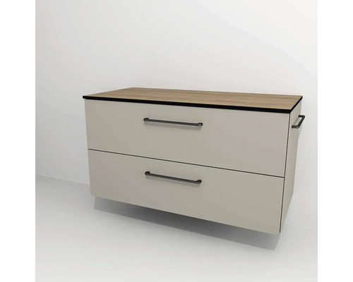 Kúpeľňová skrinka pod umývadlo Devo Sonus 2.0 Dakar 97 x 52 x 45 cm SO2-SU2S97x52F89K51 Skrinka pod umývadlo s dvomi zásuvkami a drevenou doskou
