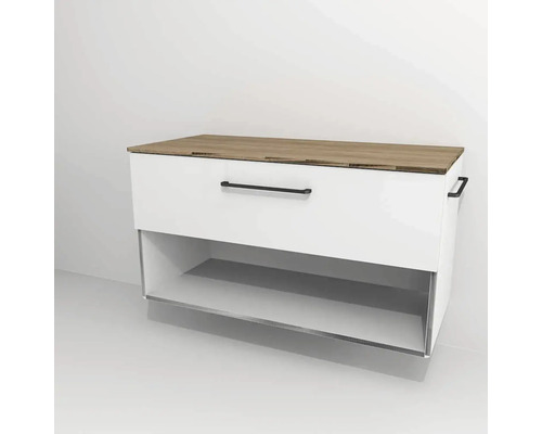 Kúpeľňová skrinka pod umývadlo Devo Sonus 2.0 biela 97 x 52 x 45 cm SO2-SU1S97x52F01K51 Závesná skrinka pod umývadlo s jednou zásuvkou a otvorenou priehradkou.