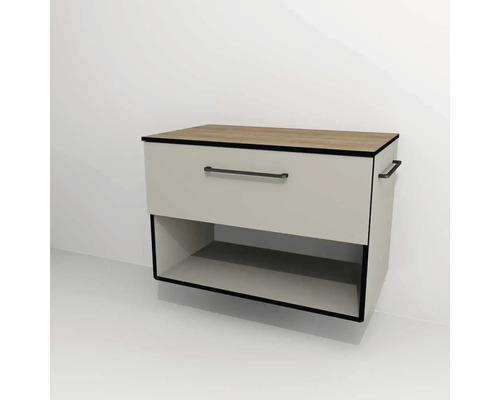 Kúpeľňová skrinka pod umývadlo Devo Sonus 2.0 Muschel 77 x 52 x 45 cm SO2-SU1S77x52F91K51 Závesná skrinka pod umývadlo so zásuvkou a policou