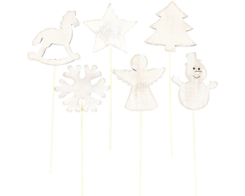 Vianočný zápich drevený, rôzne druhy Dekoratívne drevené zápichy s vianočnými motívmi