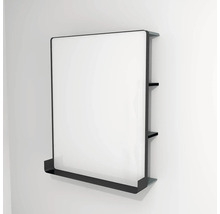 LED zrkadlo do kúpeľne s osvetlením Devo Sonus 2.0 s poličkou 75,5 x 94 cm IP 44 fjordská zelená/čierna SO2-LU75x94x27-F72