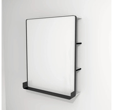 LED zrkadlo do kúpeľne s osvetlením Devo Sonus 2.0 s poličkou 75,5 x 94 cm IP 44 biela/čierna SO2-LU75x94x27-F01