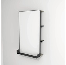 LED zrkadlo do kúpeľne s osvetlením Devo Sonus 2.0 s poličkou 55,5 x 94 cm IP 44 Dakar Suedette matná/čierna SO2-LU55x94x27-F89