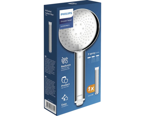 Sprchová hlavica Philips ASH1516CH s filtrom z aktívneho uhlíkového vlákna v balení