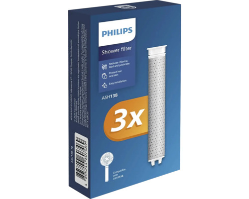 Náhradná filtračná vložka Philips 3 ks ASH138 pre sprchu ASH1516CH
