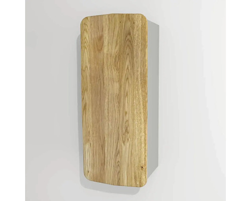 Kúpeľňová závesná skrinka Devo Oval ľavá dub prírodný/svetlo sivá 34 x 94 x 33 cm OV-SW1DLE34-P34D01L10 Drevená umývadlová doska