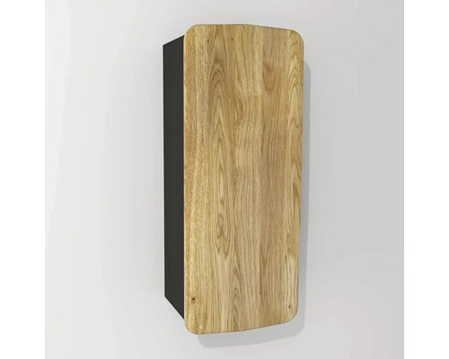 Kúpeľňová závesná skrinka Devo Oval pravá dub prírodný/sivá Diamond 34 x 94 x 33 cm OV-SW1DPR34-P35D01L09 Závesná skrinka s drevenou prednou stranou