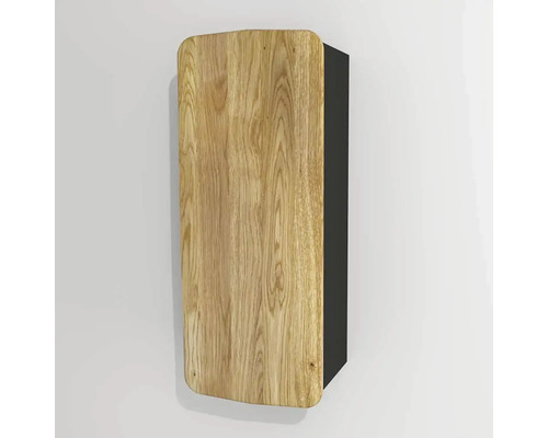 Kúpeľňová závesná skrinka Devo Oval ľavá dub prírodná/sivá Diamond 34 x 94 x 33 cm OV-SW1DLE34-P35D01L09 Závesná skrinka s drevenou prednou stranou