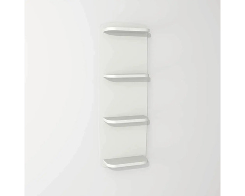 Nástenný regál do kúpeľne Devo Oval alpská biela 34 x 94 x 13,8 cm OV-PW4P34x94-P36 Nástenná polica s tromi policami na montáž na stenu