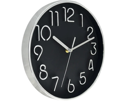 Nástenné hodiny 3D ciferník ø30 cm strieborné / čierne