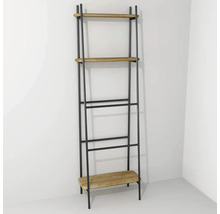 Policový regál do kúpeľne Devo Oval dub/čierna 60 x 180 x 31,8 cm OV-DR-D01L09