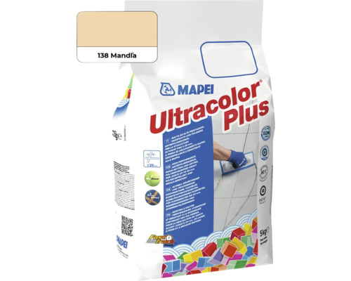 Škárovacia hmota Mapei Ultracolor Plus 138 mandľa 5 kg Mapei Ultracolor Plus škárovacia hmota 138 Mandla v 5 kg balení