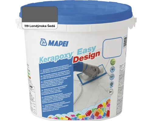 Škárovacia hmota Mapei Kerapoxy Easy Design 119 londýnska šedá 3 kg Vedro Kerapoxy Easy Design od Mapei