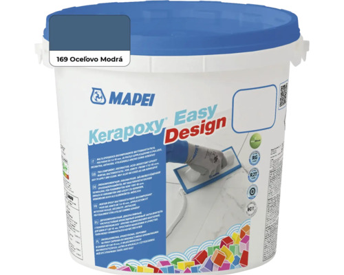 Škárovacia hmota Mapei Kerapoxy Easy Design 169 oceľovo modrá 3 kg Vedro na maltu Mapei Kerapoxy Easy Design