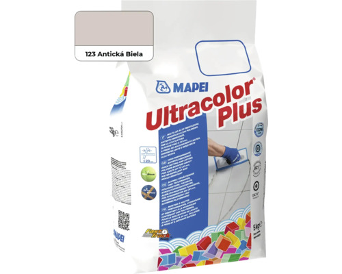 Škárovacia hmota Mapei Ultracolor Plus 123 antická biela 5 kg Mapei Ultracolor Plus škárovacia hmota, odtieň 123 Antická Biela, v 5 kilogramovom balení