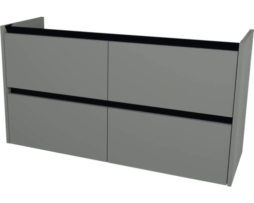 Kúpeľňová skrinka pod umývadlo Devo Etna 2.0 sivá 118 x 64 x 40 cm ET2-SU4S118-P75 Sivá skrinka pod umývadlo so štyrmi zásuvkami