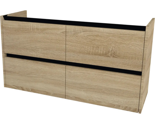 Kúpeľňová skrinka pod umývadlo Devo Etna 2.0 dub Bardolino 118 x 64 x 40 cm ET2-SU4S118-P51 Skrinka pod umývadlo s dvoma zásuvkami a drevenou štruktúrou