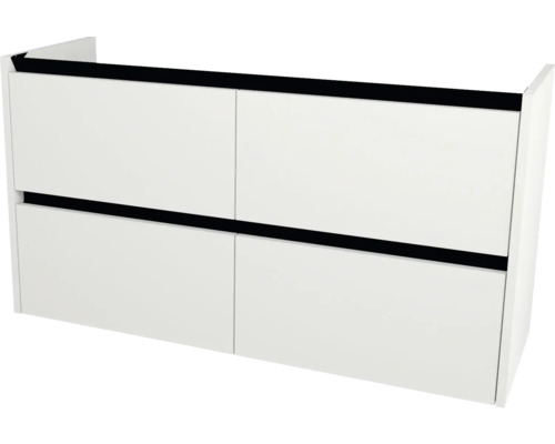 Kúpeľňová skrinka pod umývadlo Devo Etna 2.0 biela 118 x 64 x 40 cm ET2-SU4S118-P36 Biela skrinka pod umývadlo so štyrmi zásuvkami
