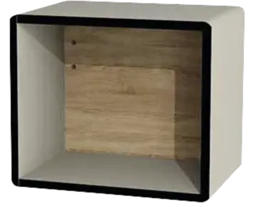 Nástenný regál do kúpeľne Devo Sonus 2.0 Dakar 38 x 32,5 x 28 cm SO2-SWO380x325-F89 Kocková nástenná polica s drevenou zadnou stenou