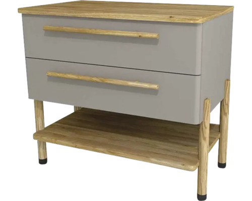 Kúpeľňová skrinka pod umývadlo Devo Sonet kašmír/dub 84 x 75 x 49 cm SF-SU2S84-F112D01L09 Spodná skrinka s dvomi zásuvkami a policou