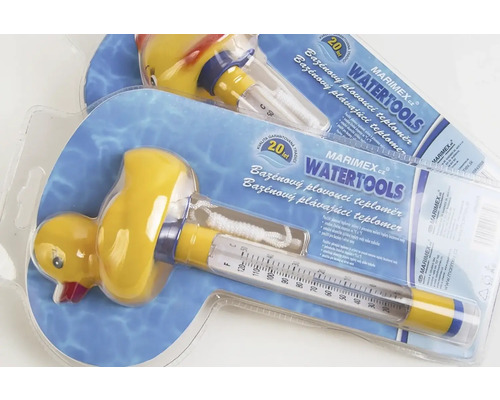 Plovúci bazénový teplomer v tvare kačice v balení