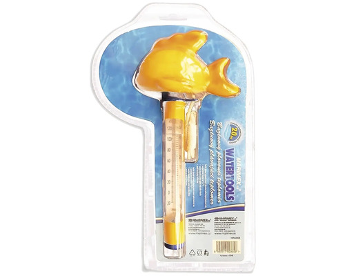 Bazénový teplomer v tvare ryby v balení