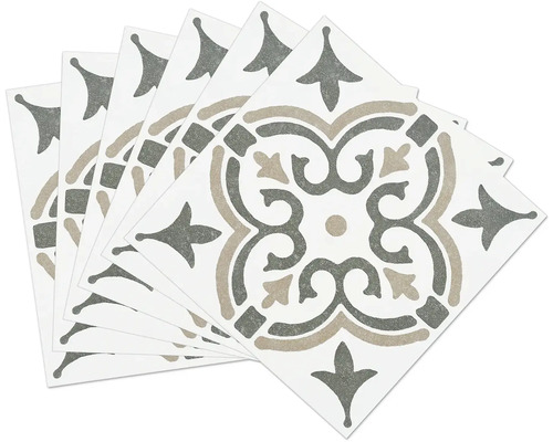 Niekoľko štvorcových dlaždíc s dekoratívnym vzorom