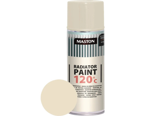 Farba v spreji na radiátor Maston Radiator Paint magnólia lesk 0,4 l Sprej na radiátory Maston s tepelnou odolnosťou do 120 stupňov Celzia