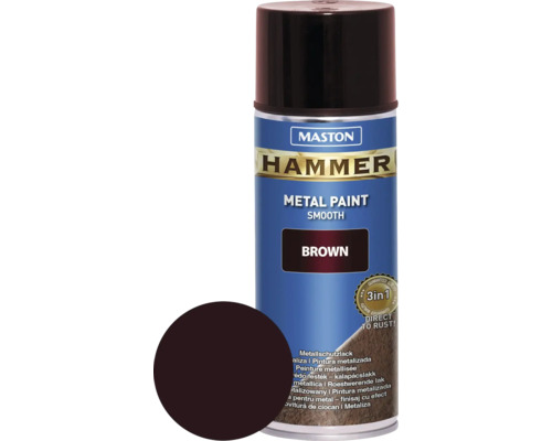 Ochranná farba na kov v spreji Hammer Maston hnedá hladká 400 ml Maston Hammer metalická farba, hnedá, sprej