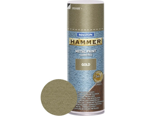 Ochranná kladivková farba v spreji Hammer Maston zlatá 400 ml