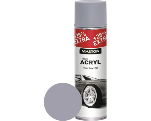 Základová farba v spreji AutoACRYL Maston sivá 500 ml Maston Auto Acryl základná šedá matná farba v spreji
