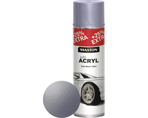 Antikorózna farba v spreji AutoACRYL Maston strieborne sivá 500 ml Maston Auto akrylový sprej na oceľové ráfiky